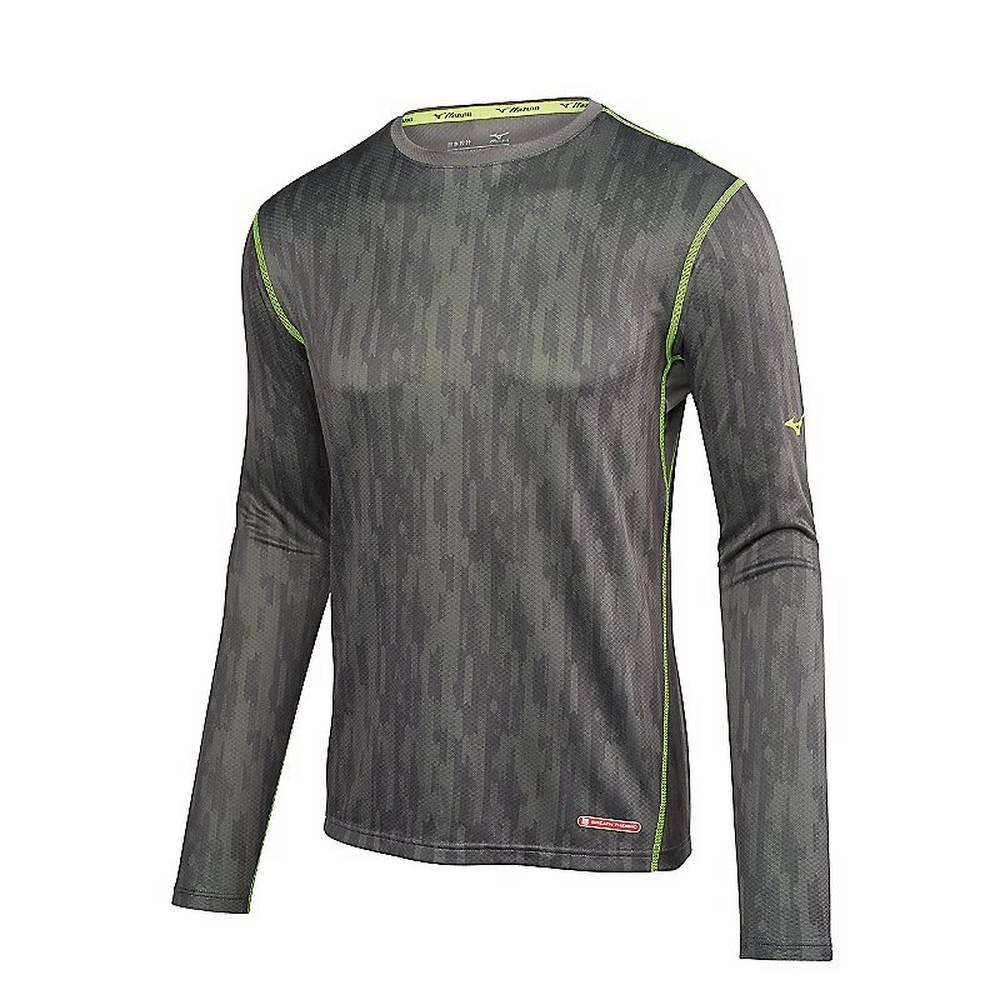 Base Layer Mizuno Running Breath Thermo Uomo - Grigie/Gialle - 69510-BGEQ